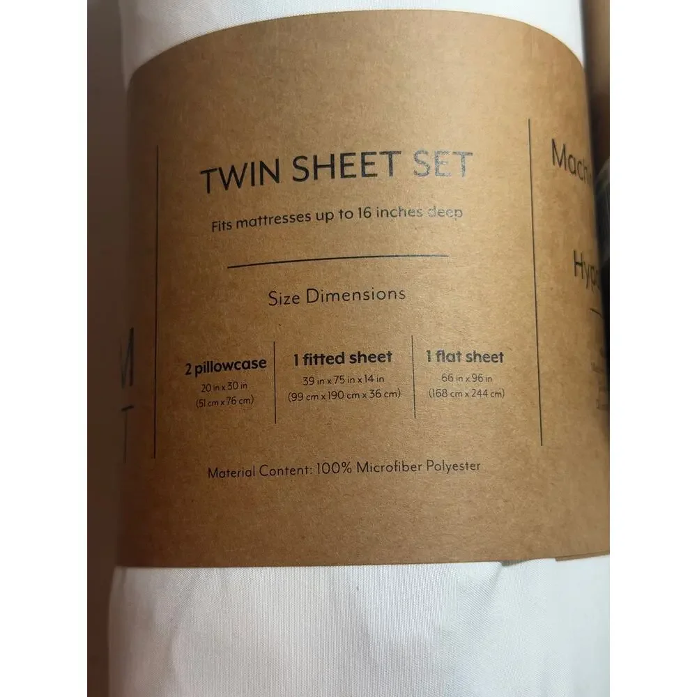 NEW! Casual Comfort iEnjoy Twin 4PC Premium Sheet Set White